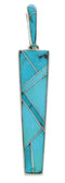 Turquoise Inlay Sterling Silver Slide Pendant BW76036